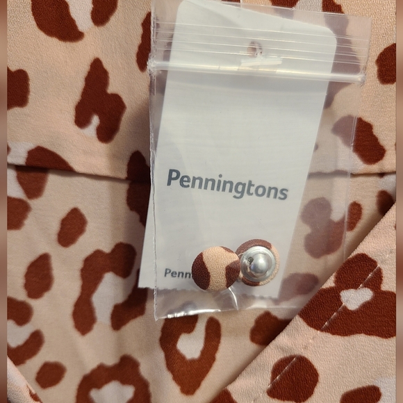 NWT Penningtons Button-up flutter sleeve blouse X - Picture 6 of 9